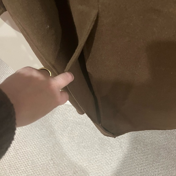 Mango Handmade Unlined Picarol Oversized Brown Wool Coat - Picture 8 of 9